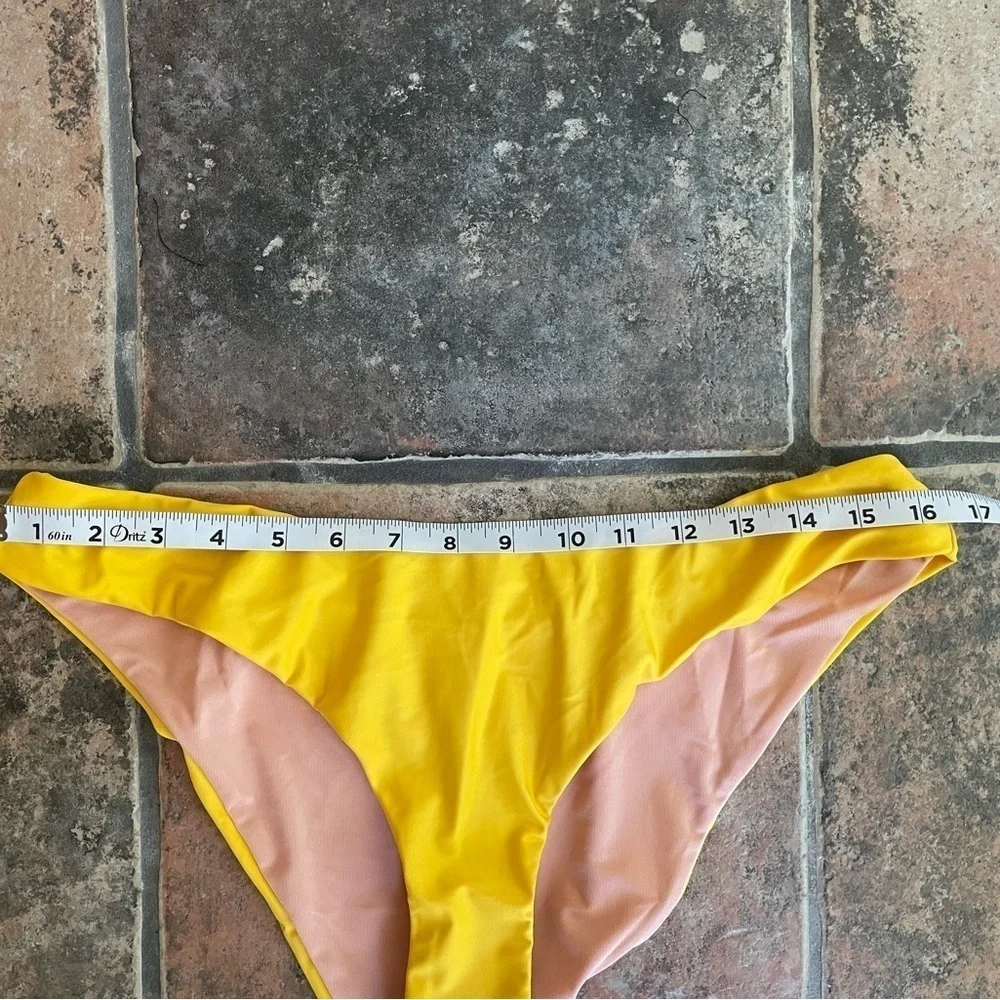 J.Crew Curved Waist Cheeky Bikini Bottom Yellow Size L